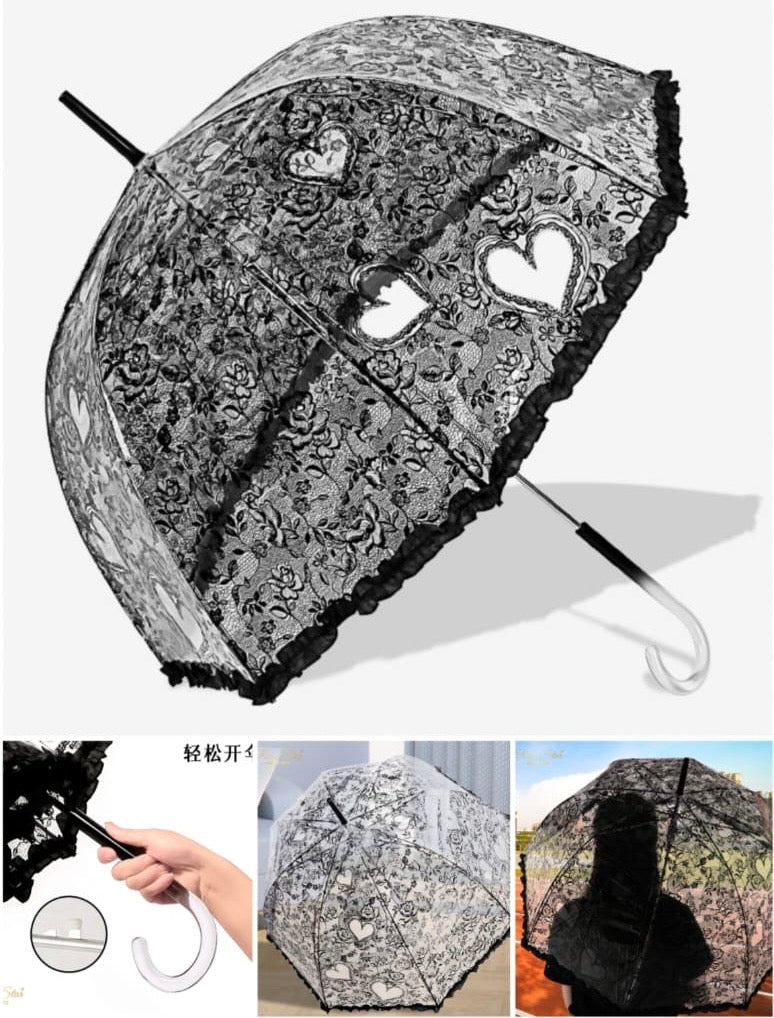 Heart Print Dome Umbrella