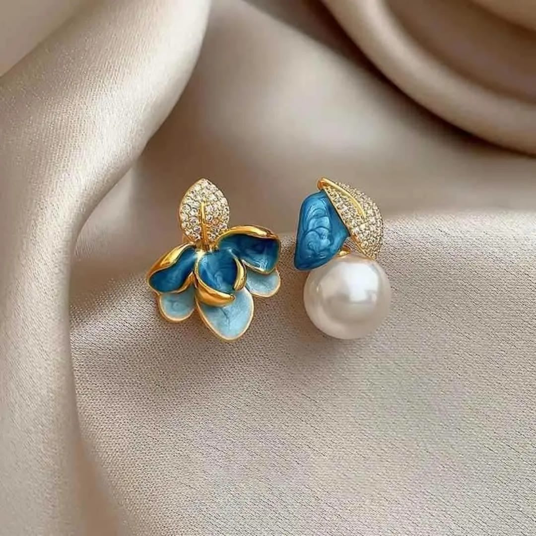 Blue Enamel Earrings