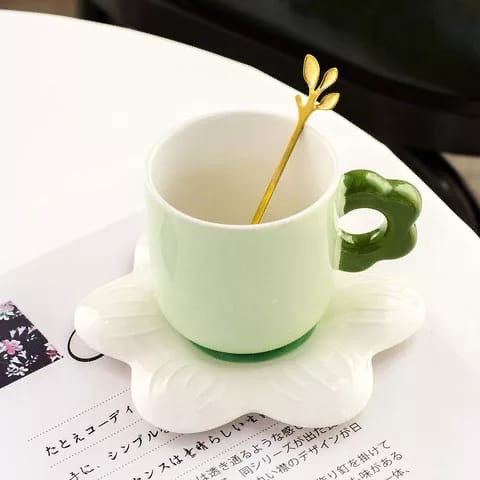 Pastel Sunflower Mug & Saucer Set