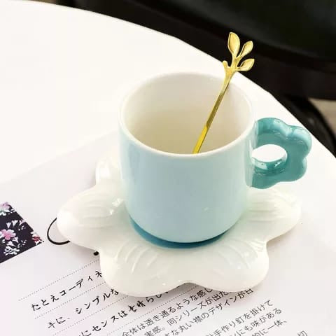 Pastel Sunflower Mug & Saucer Set