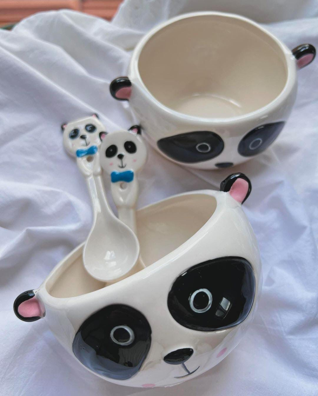 Panda Soup Bowl With Spoon