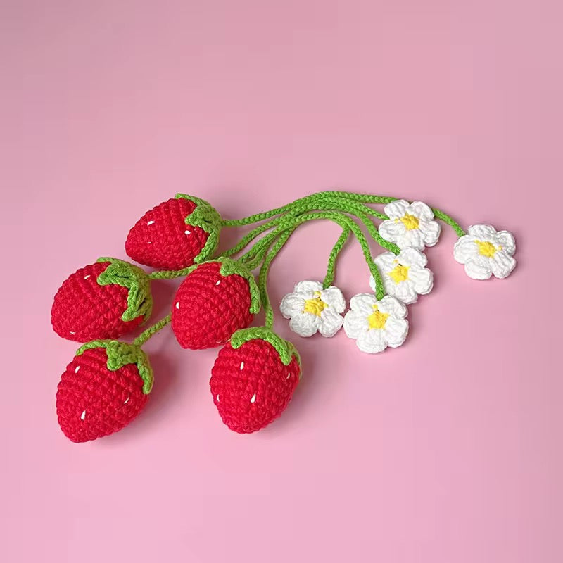 Strawberry Crochet Charm (set of 2)