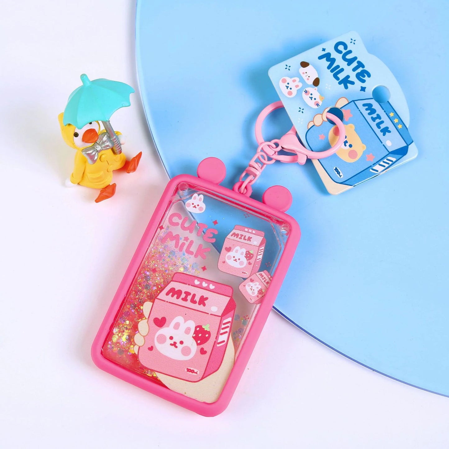 Kawaii Milk Carton Liquid Keycharm