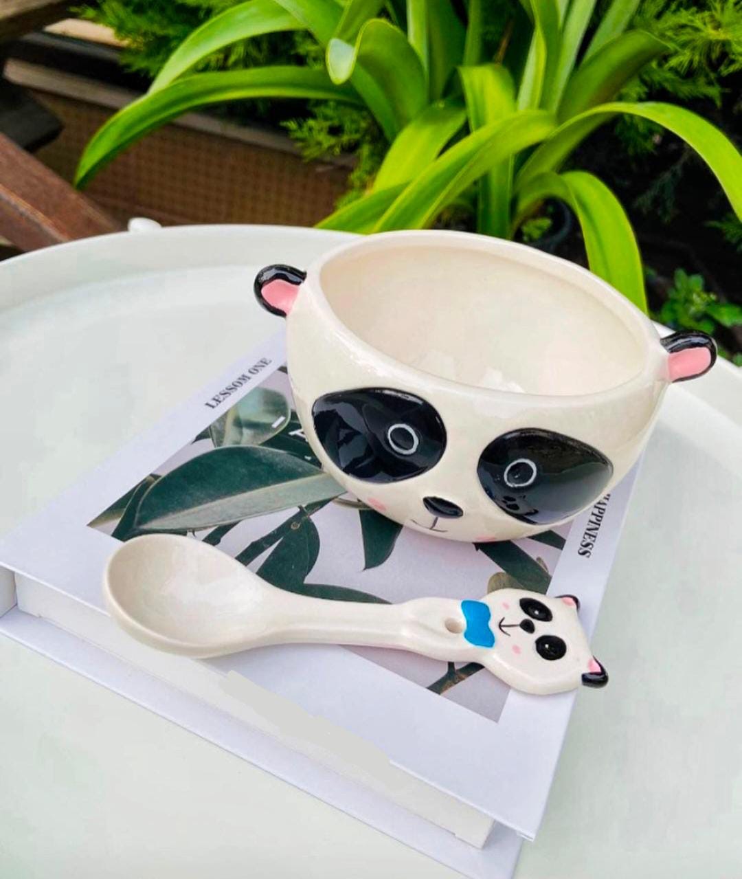 Panda Soup Bowl With Spoon