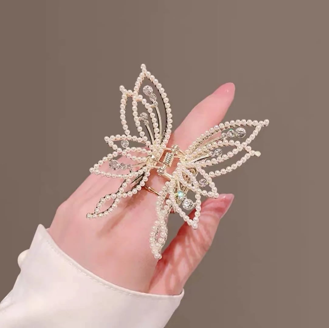 Pearl Butterfly Claw Clip