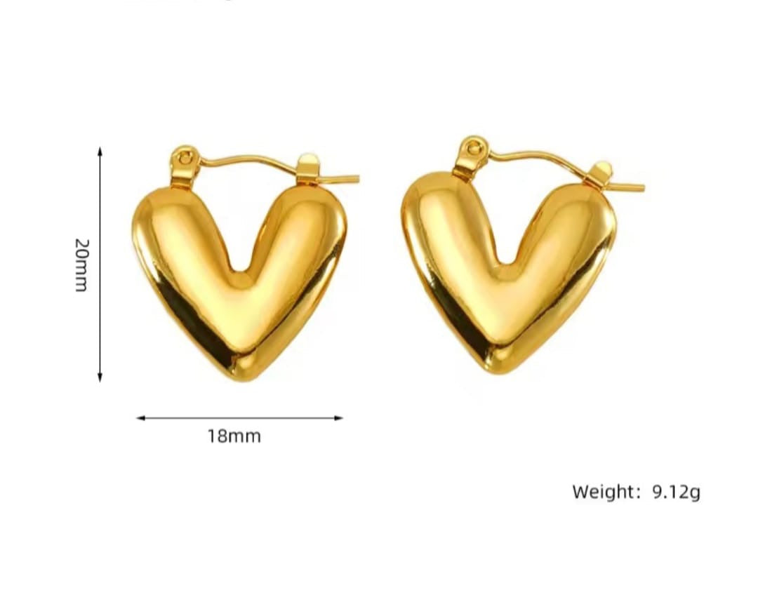 Heart Loops Earrings (Anti Tarnish)