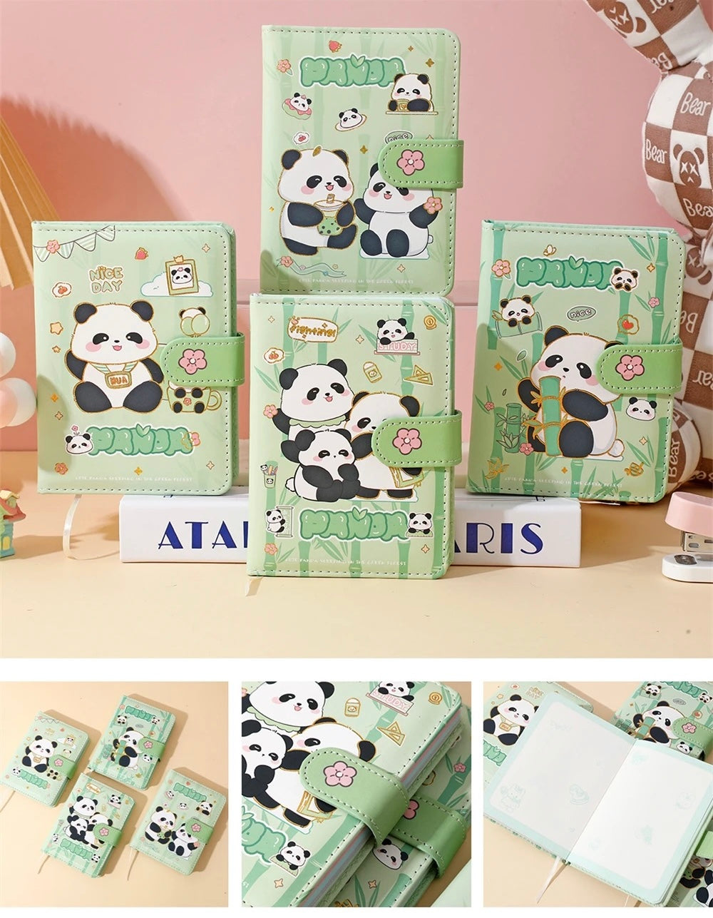 Panda Diary With Magnetic Flap Lock