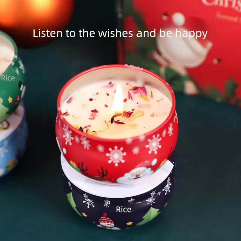 Dried Flowers Scented Candles (set of 4)