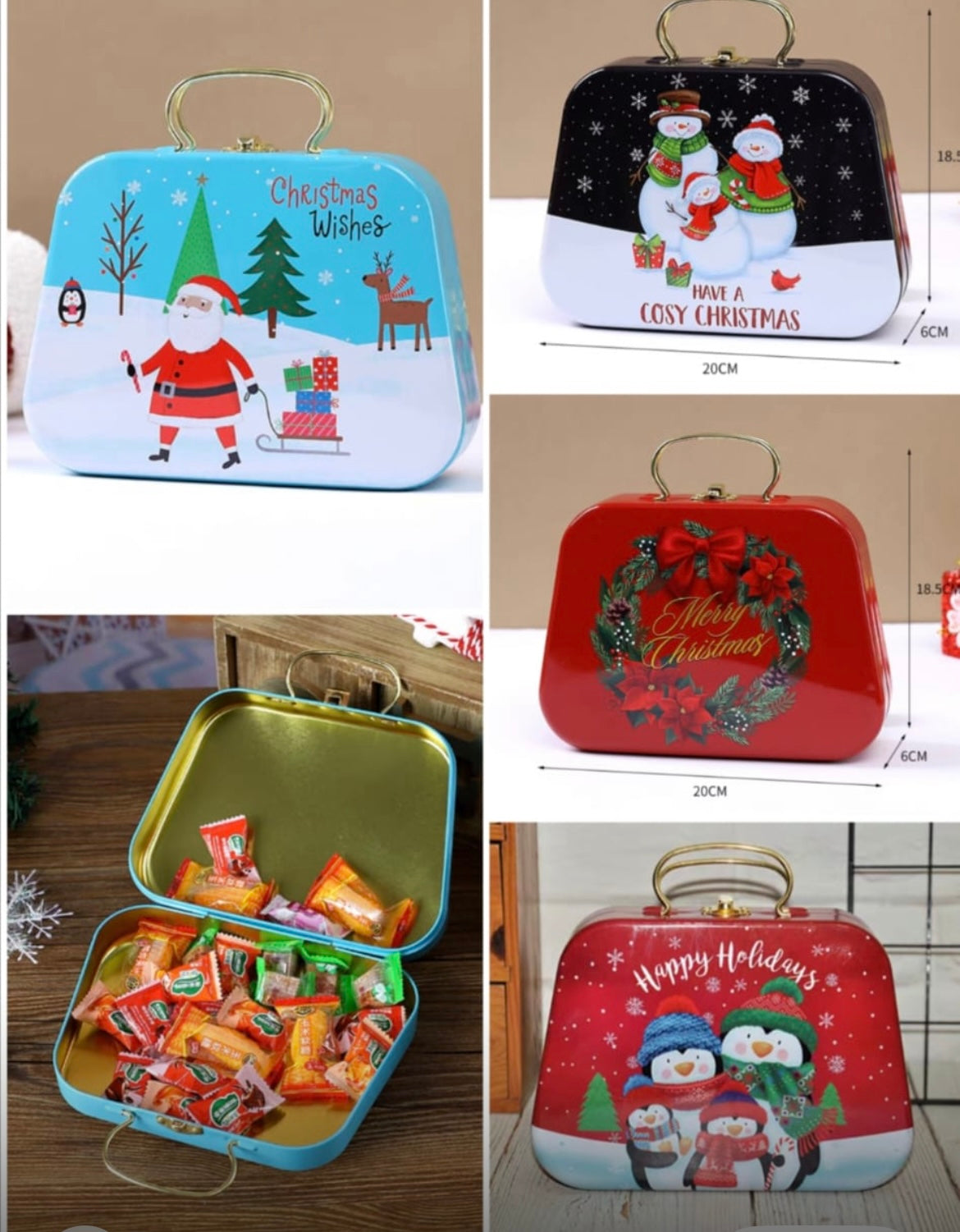 Christmas Suitcase Tin Box