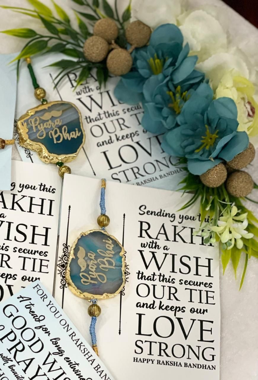 Agate Rakhi & Lumba Set