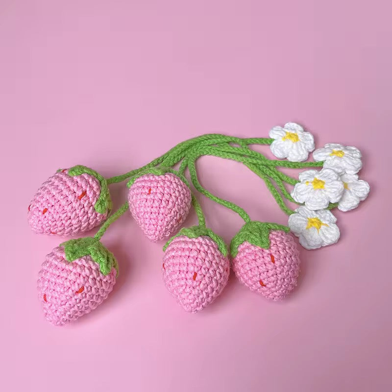 Strawberry Crochet Charm (set of 2)