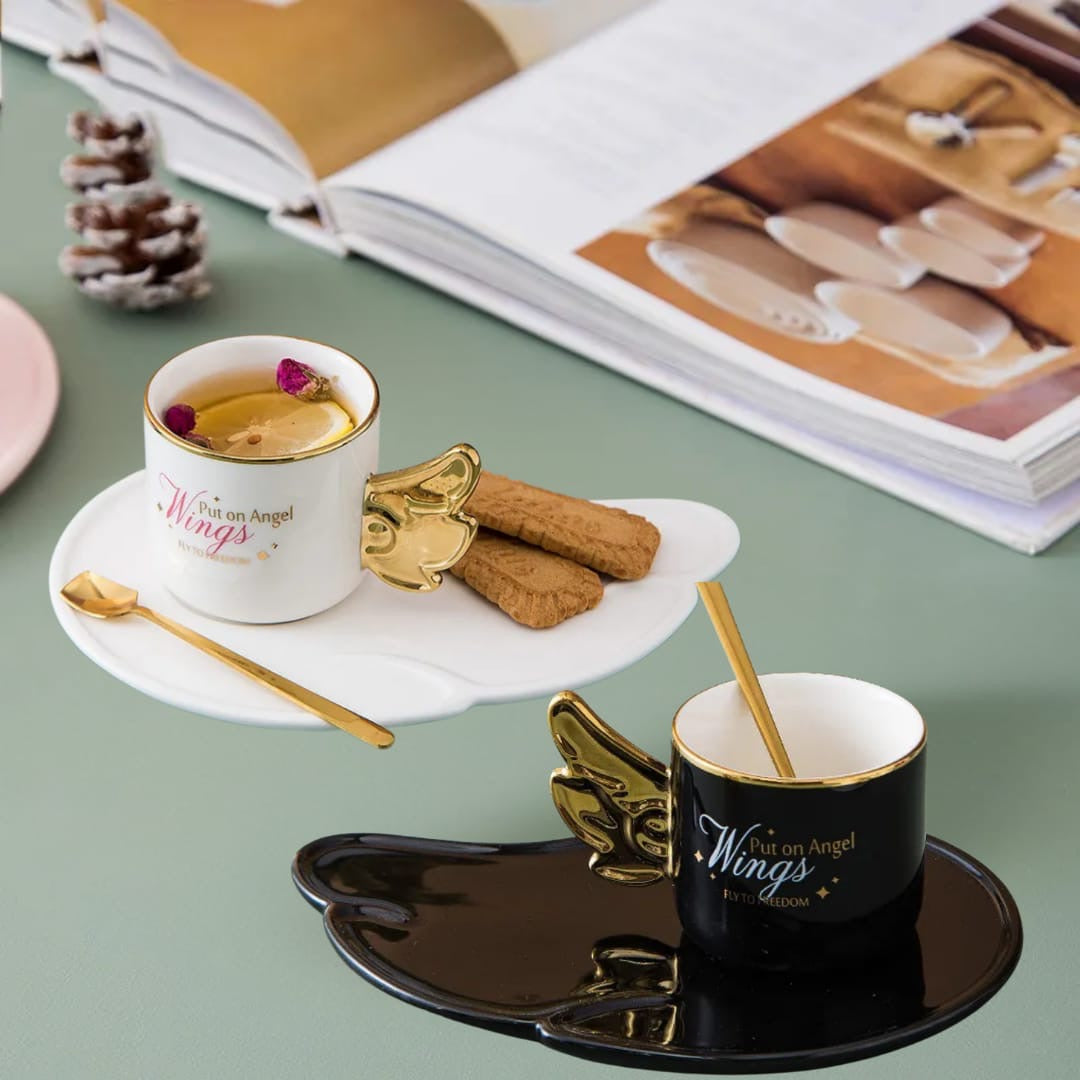 Angel Wings Cup & Saucer (Set of 2)