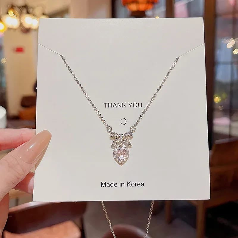 Bow Heart Necklace