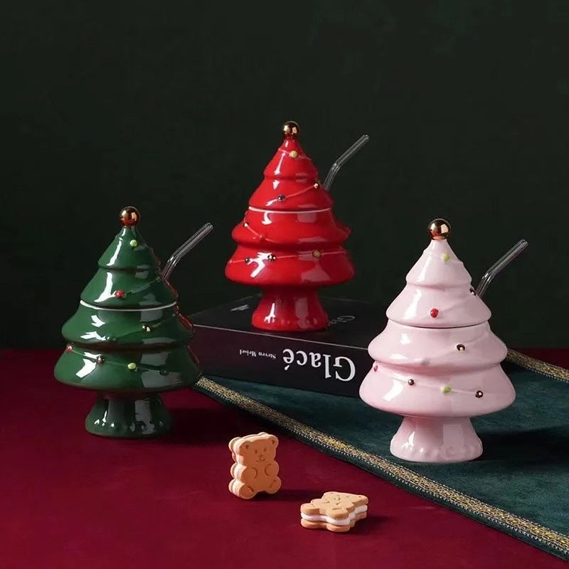 X-mas Tree Mug With Straw
