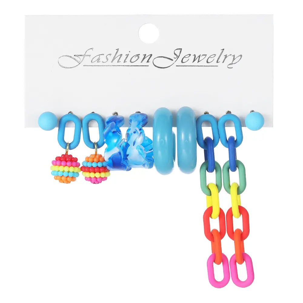 Blue Saga Earrings Combo