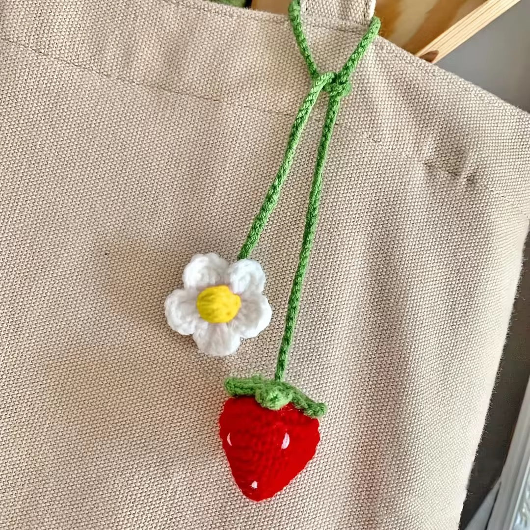 Strawberry Crochet Charm (set of 2)