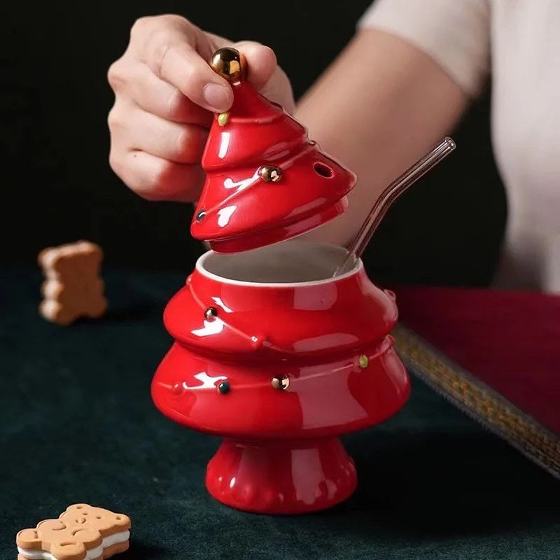X-mas Tree Mug With Straw