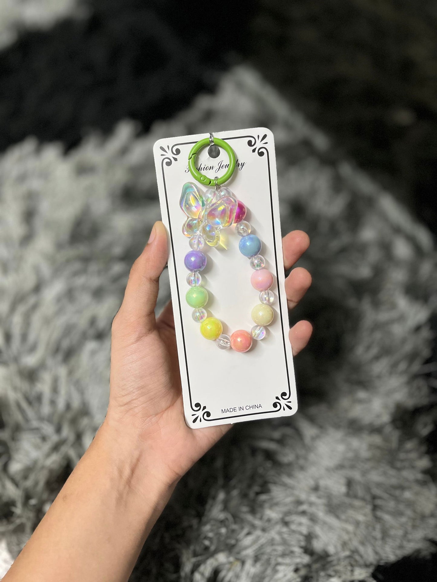 Crystal Clear Butterfly Phone Charm -