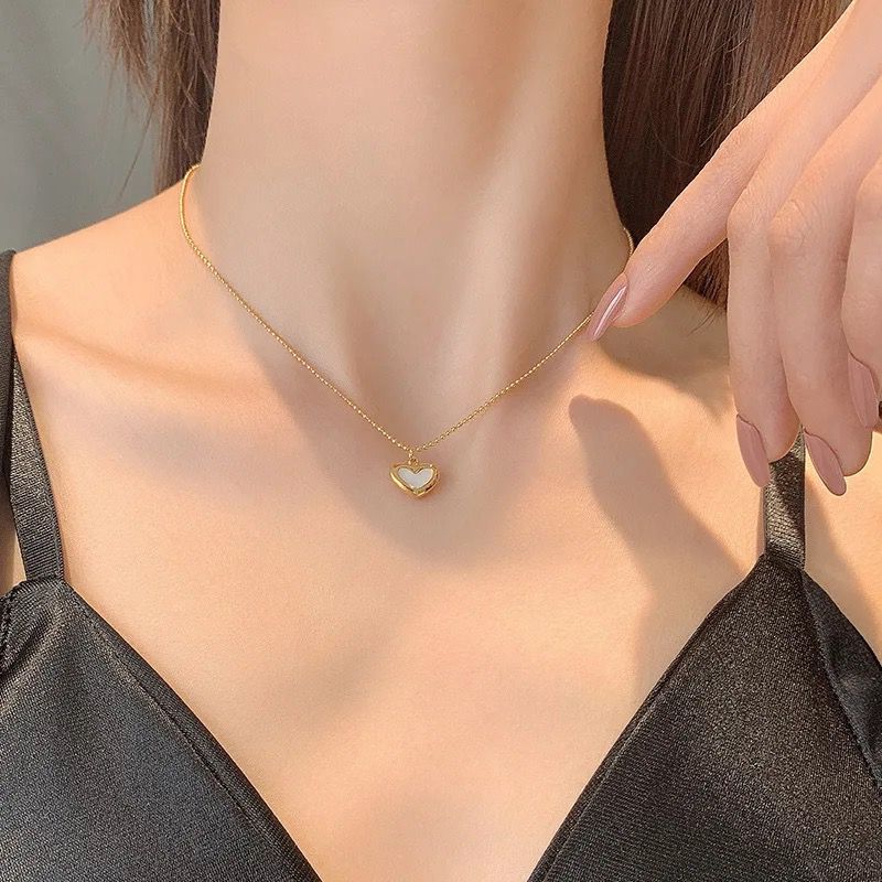 Dainty Heart Necklace Anti Tarnish -