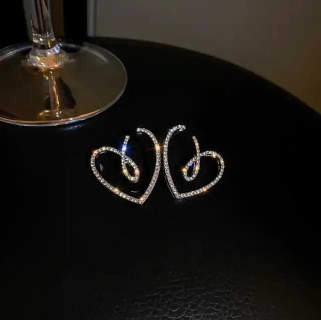 Dazzling Heart Hoops -