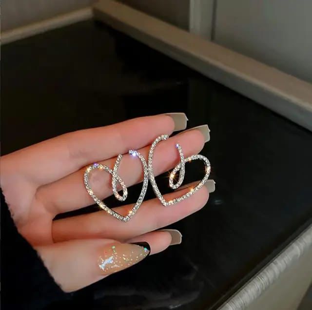 Dazzling Heart Hoops -