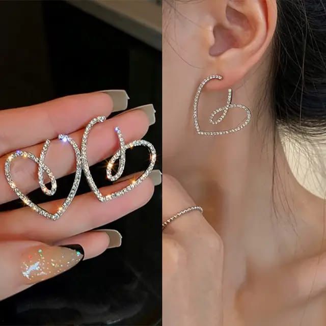Dazzling Heart Hoops -