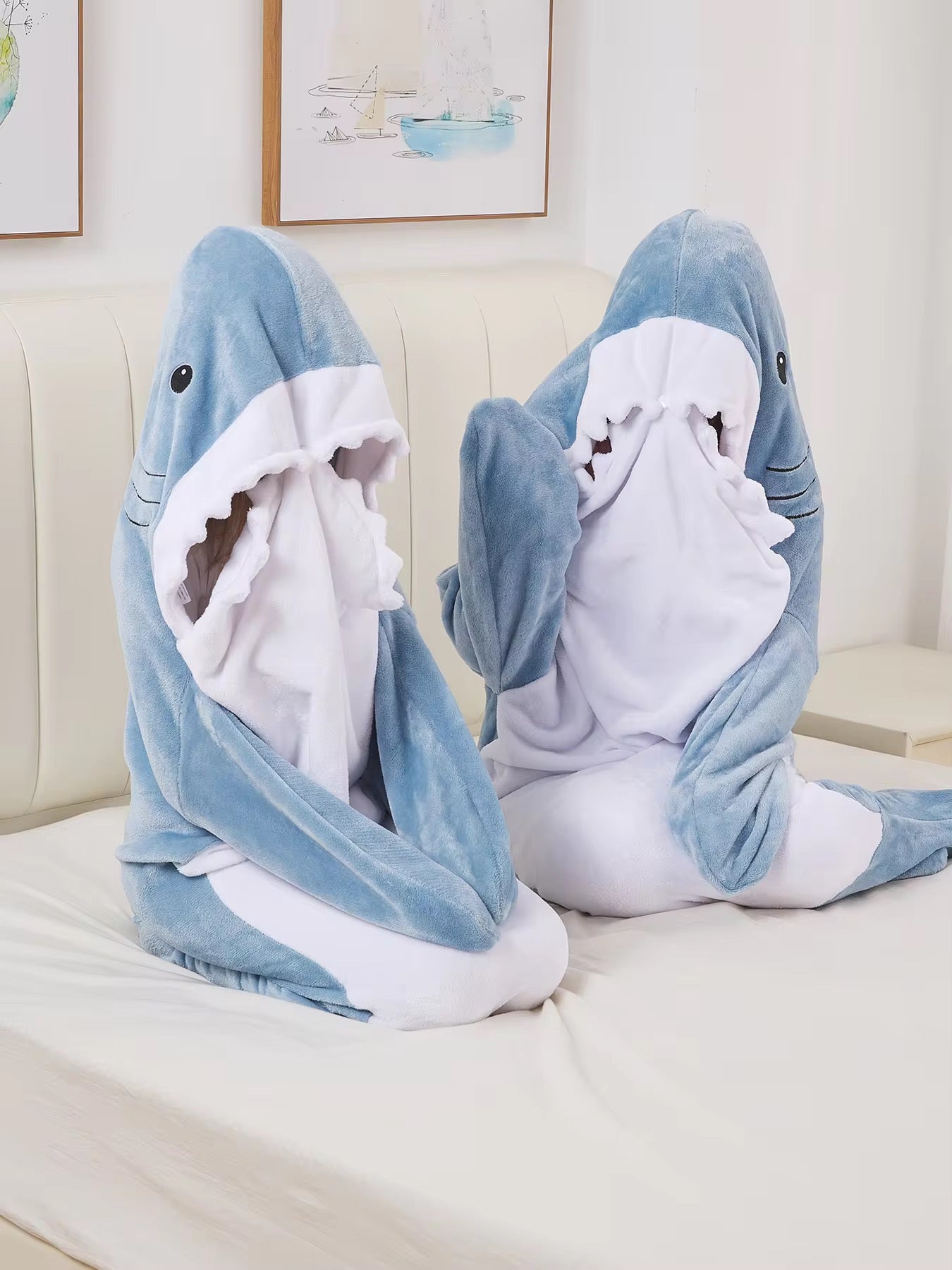 Shark Flannel Hoodie Blanket