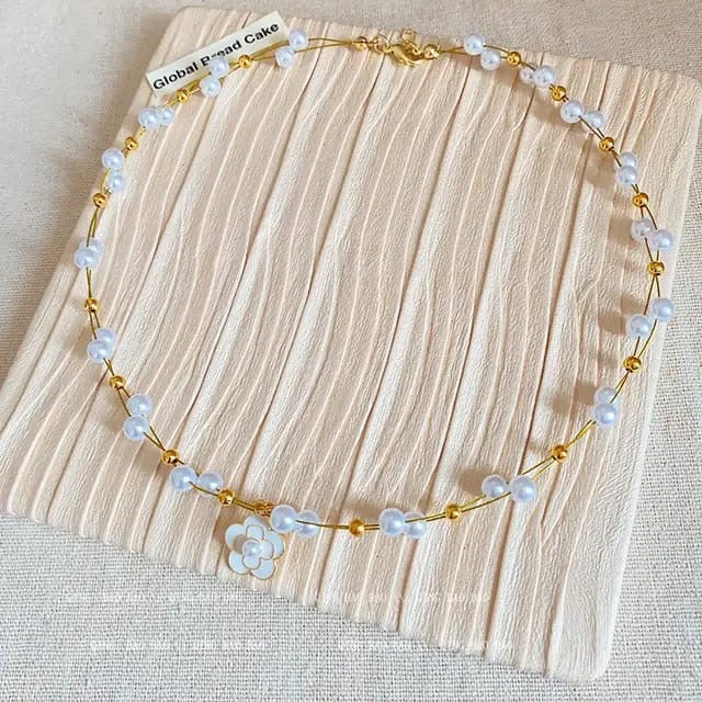 French Style Camellia Flower Necklace
