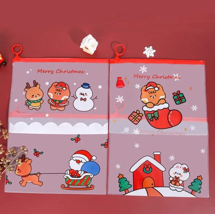 Merry Christmas PVC Zipper Pouches -