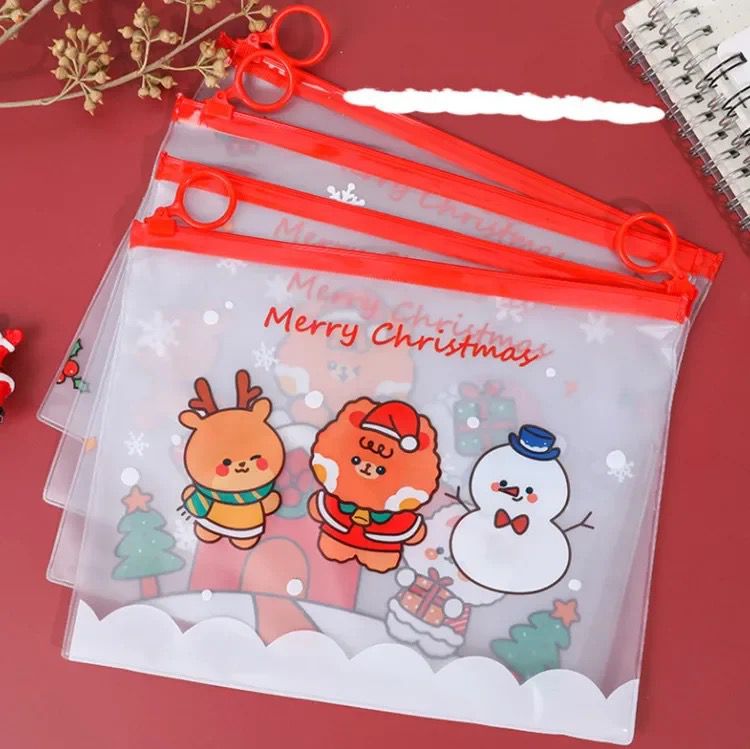 Merry Christmas PVC Zipper Pouches -