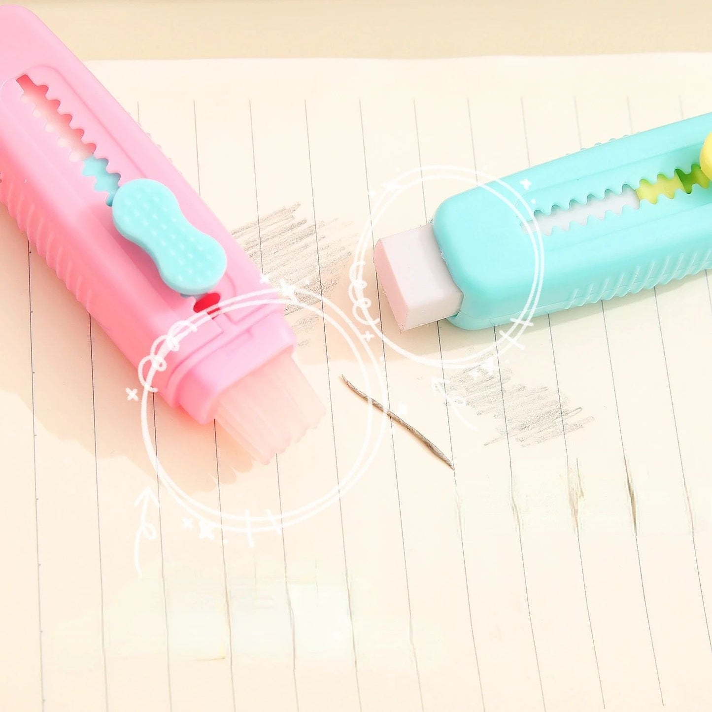 Pastel Erasers with Duster -