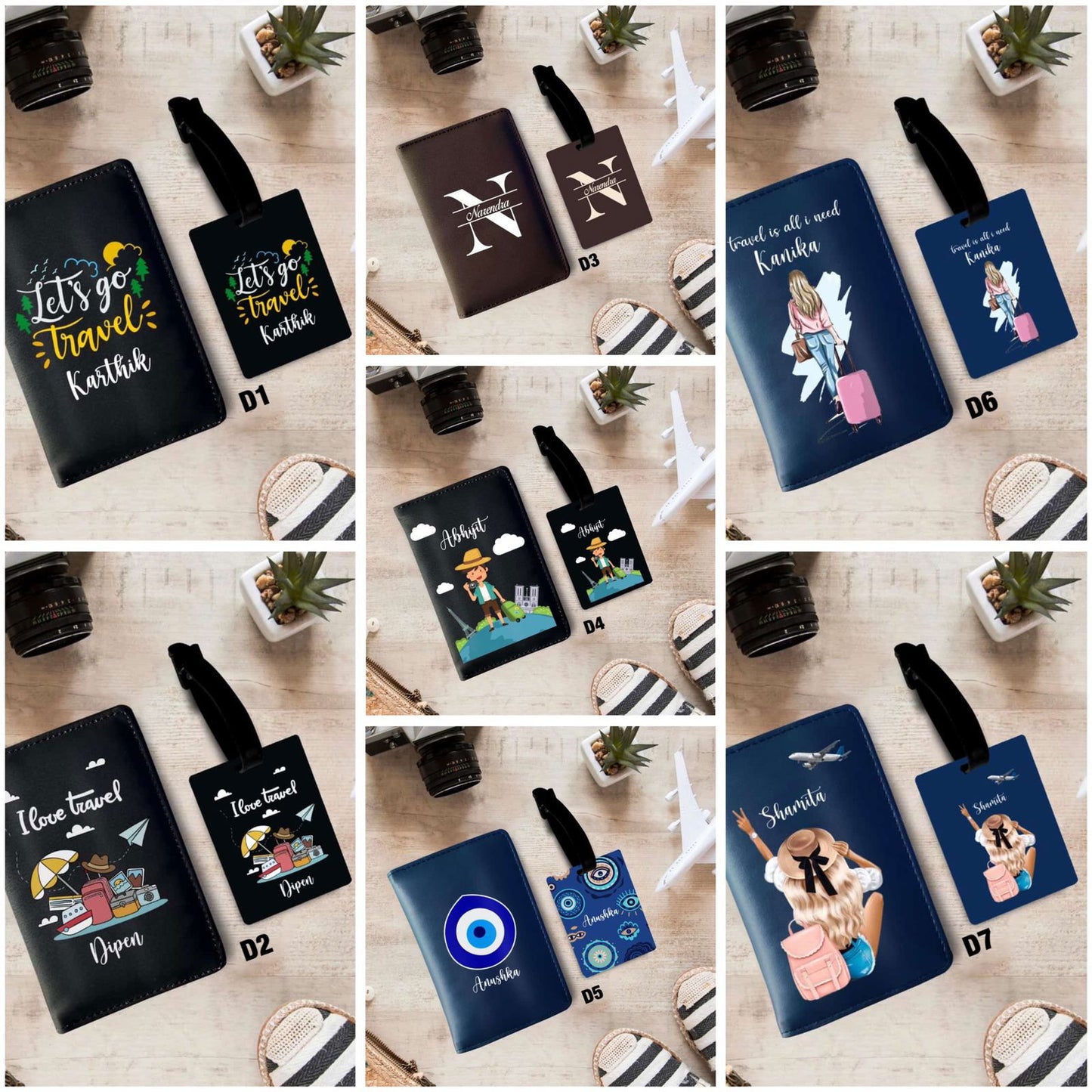 Personalized Passport and Bag Tag Combo -