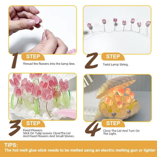 Seashell DIY Tulip Lamp -