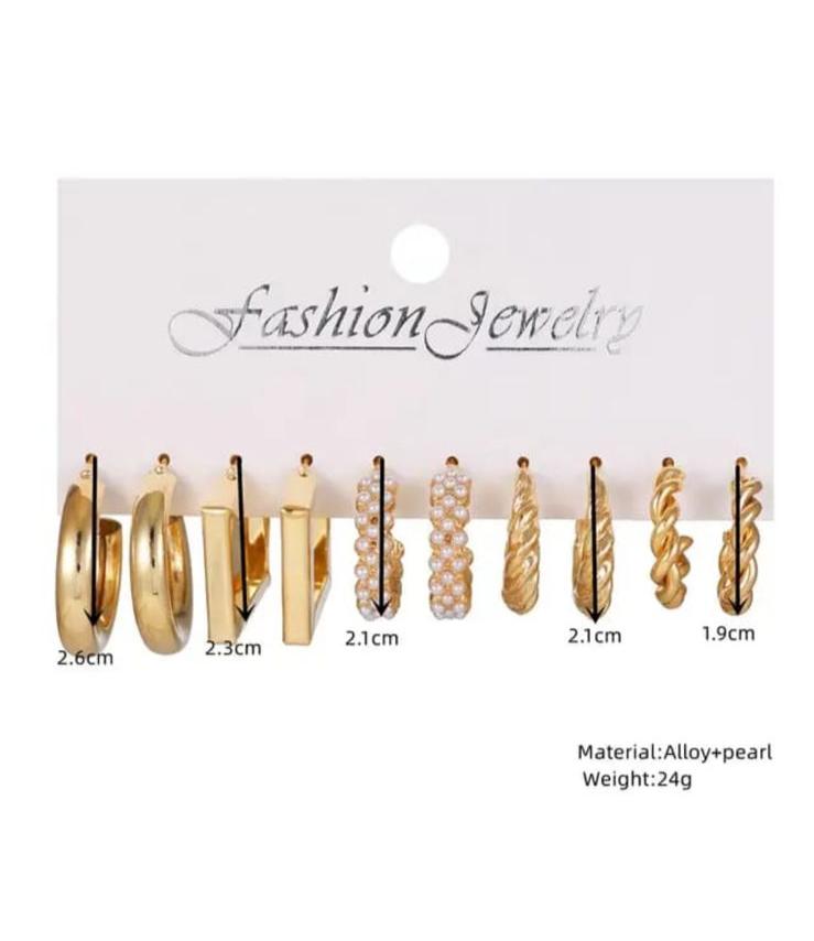 Trendy Hoop Earrings Combo -