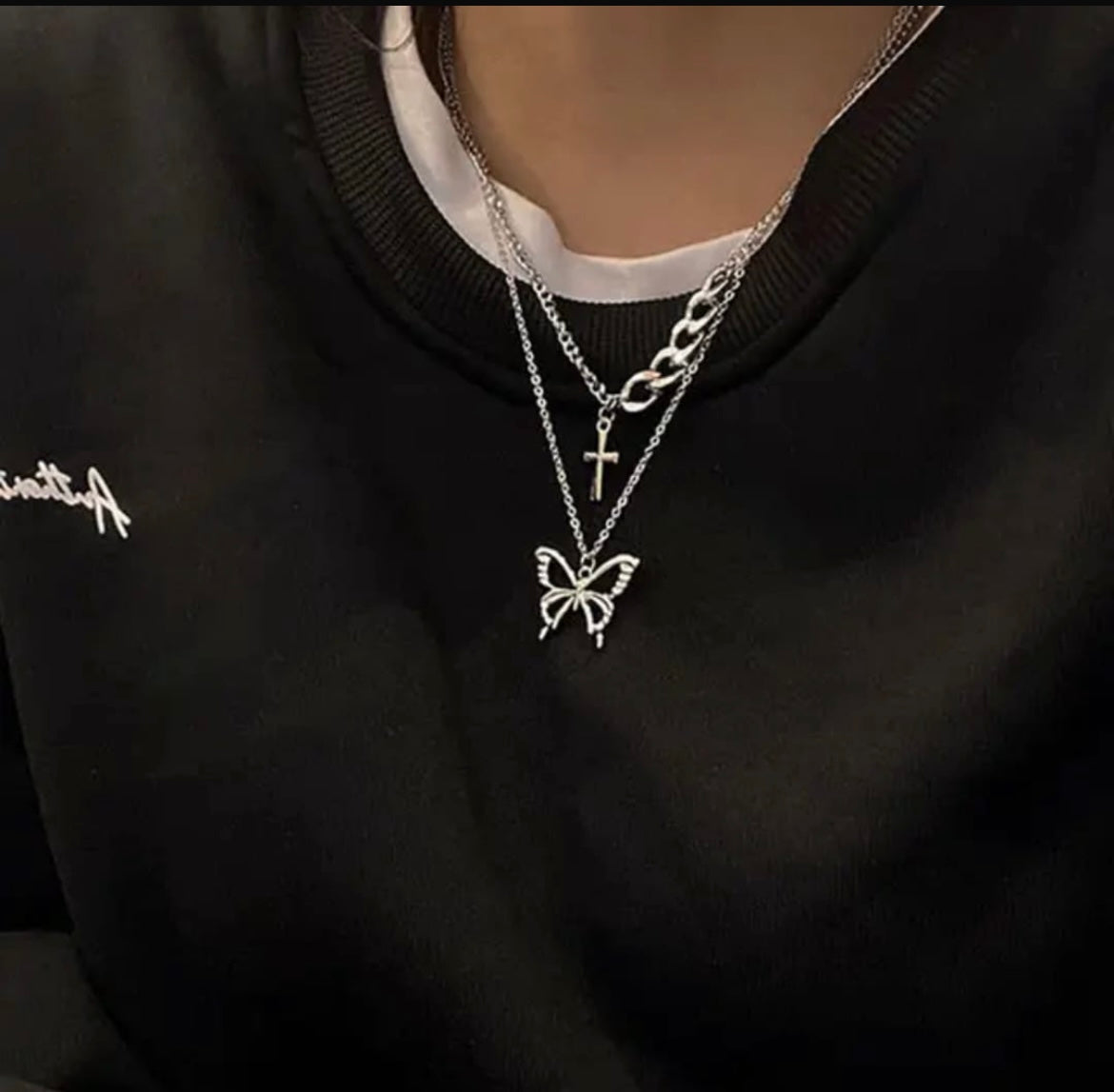Dual Layered Butterfly Necklace