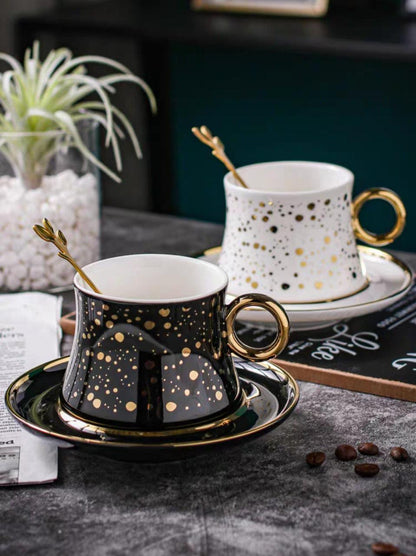Golden Polka Dot Mug Set