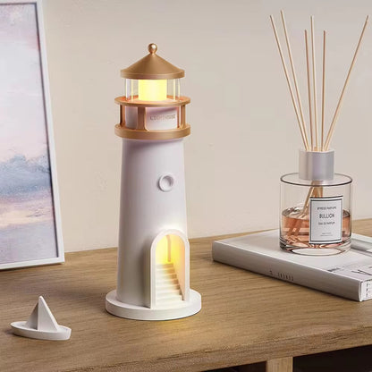 Lighthouse lamp with moon projection