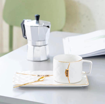 Handbag Shaped Ceramic Mug with Platter & spoon (Buy 1 Get 1 Free)