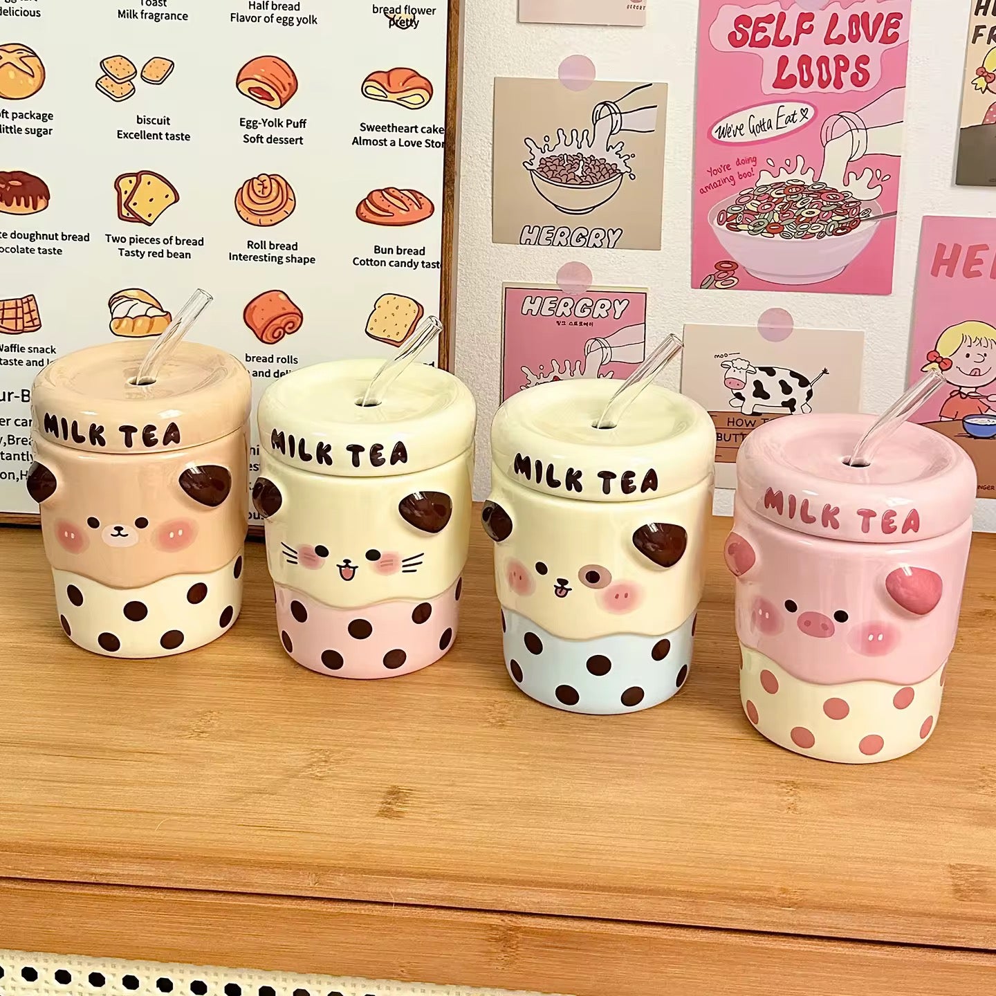 Boba Milk Tea Ceramic Mug