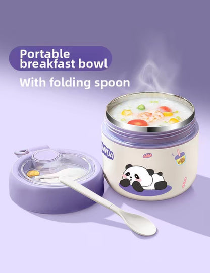 Insulated Panda Lunchbox cum food jar