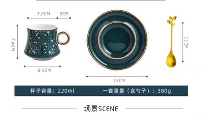Golden Polka Dot Mug Set