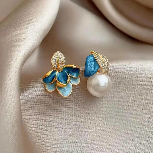 Blue Enamel Earrings