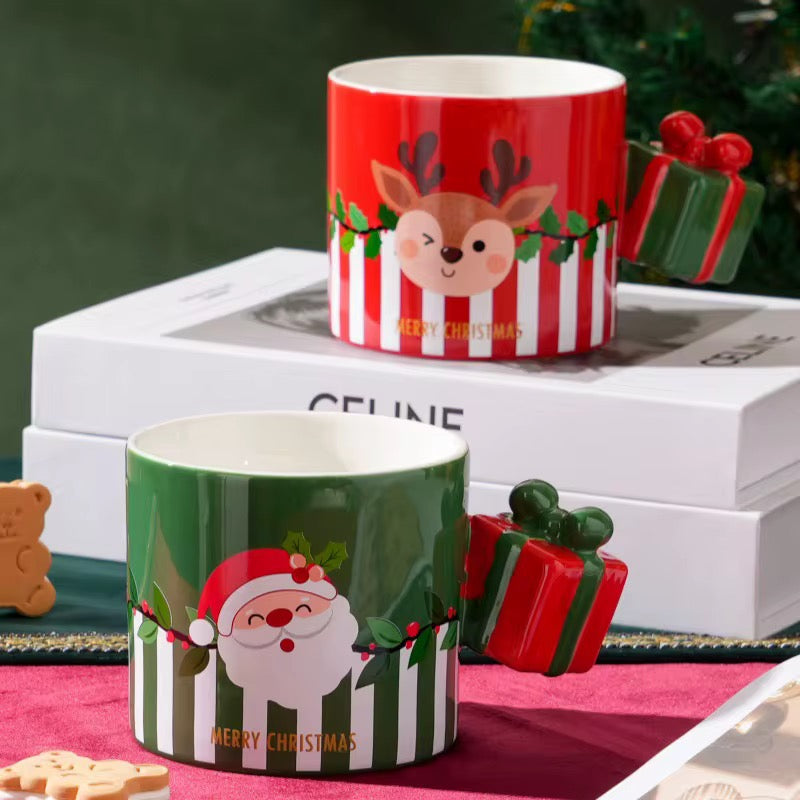 Christmas Gift Box Handle Mug