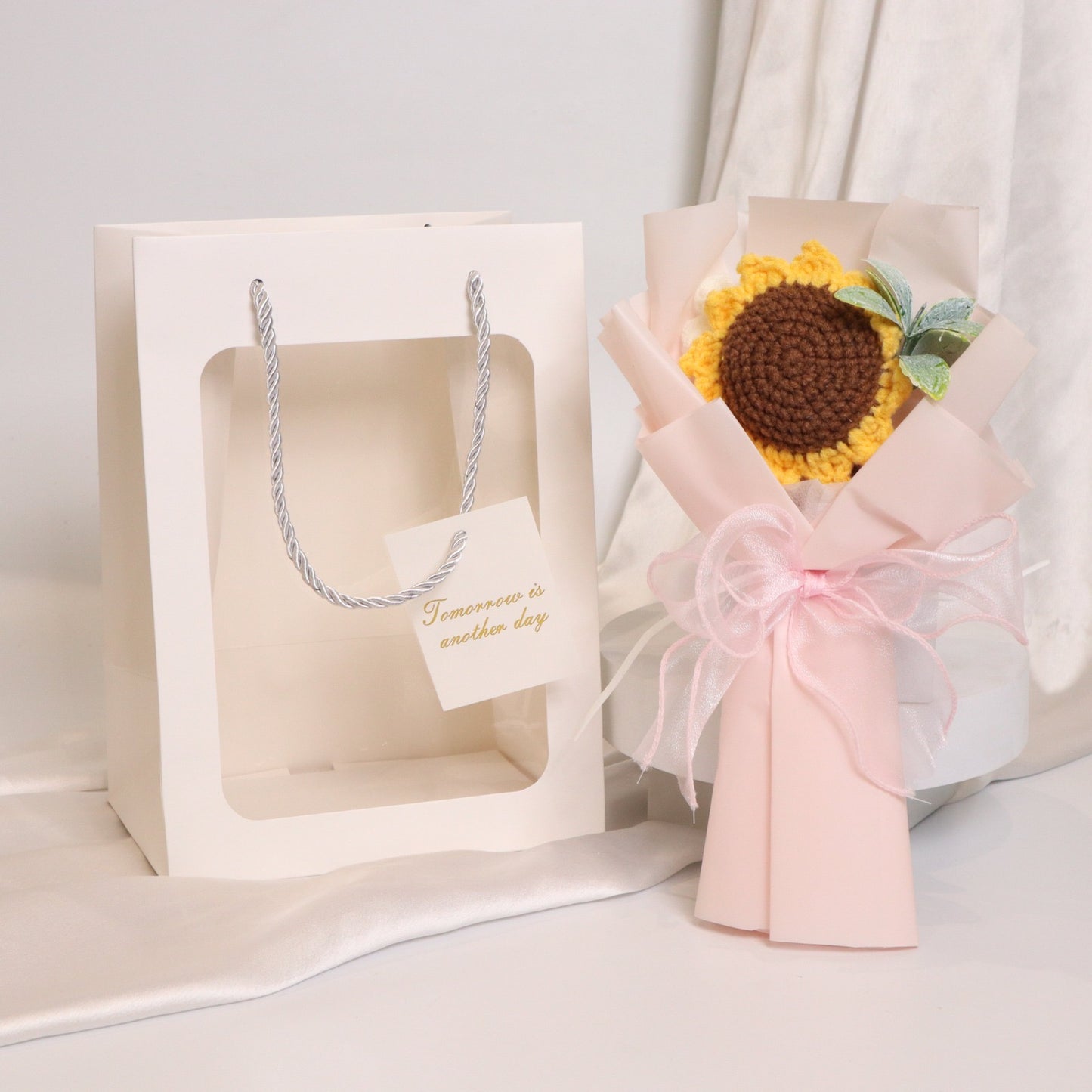 Sunflower Crochet Bouquet With Bag