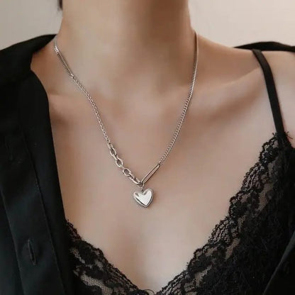 Korean Heart Pendant Necklace