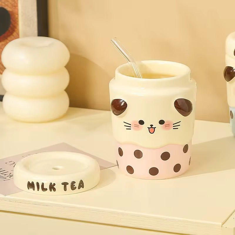 Boba Milk Tea Ceramic Mug