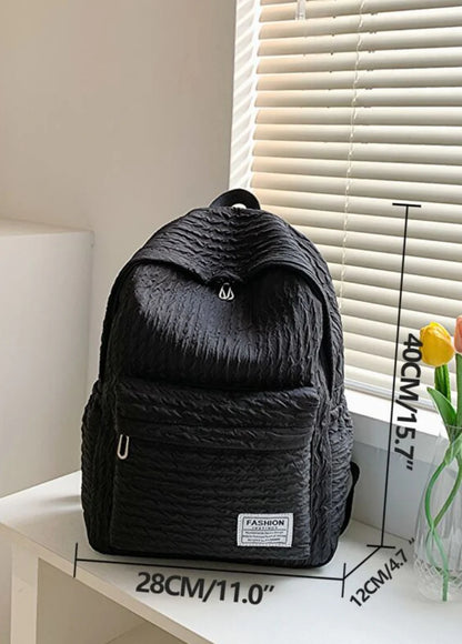 Knapsack Pleated Korean Backpack with Flower Charm