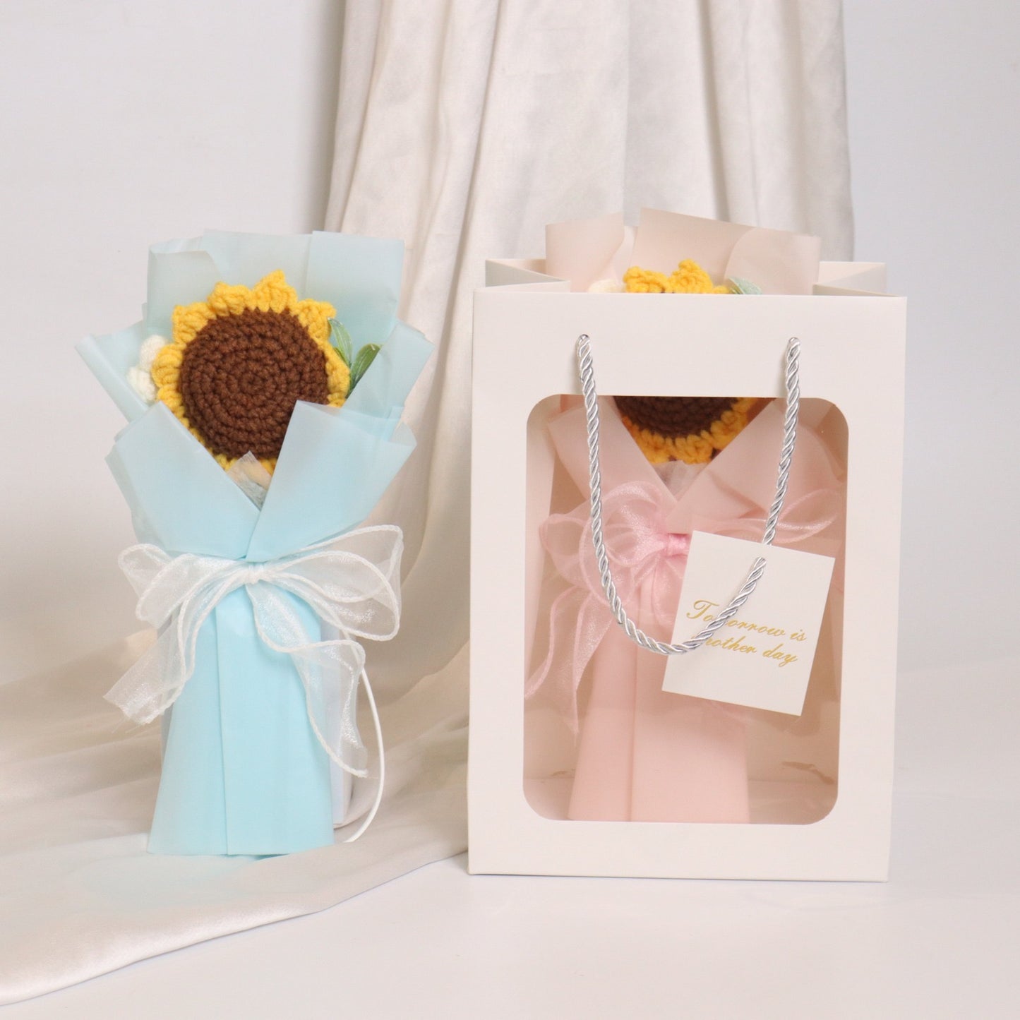 Sunflower Crochet Bouquet With Bag