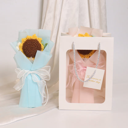 Sunflower Crochet Bouquet With Bag