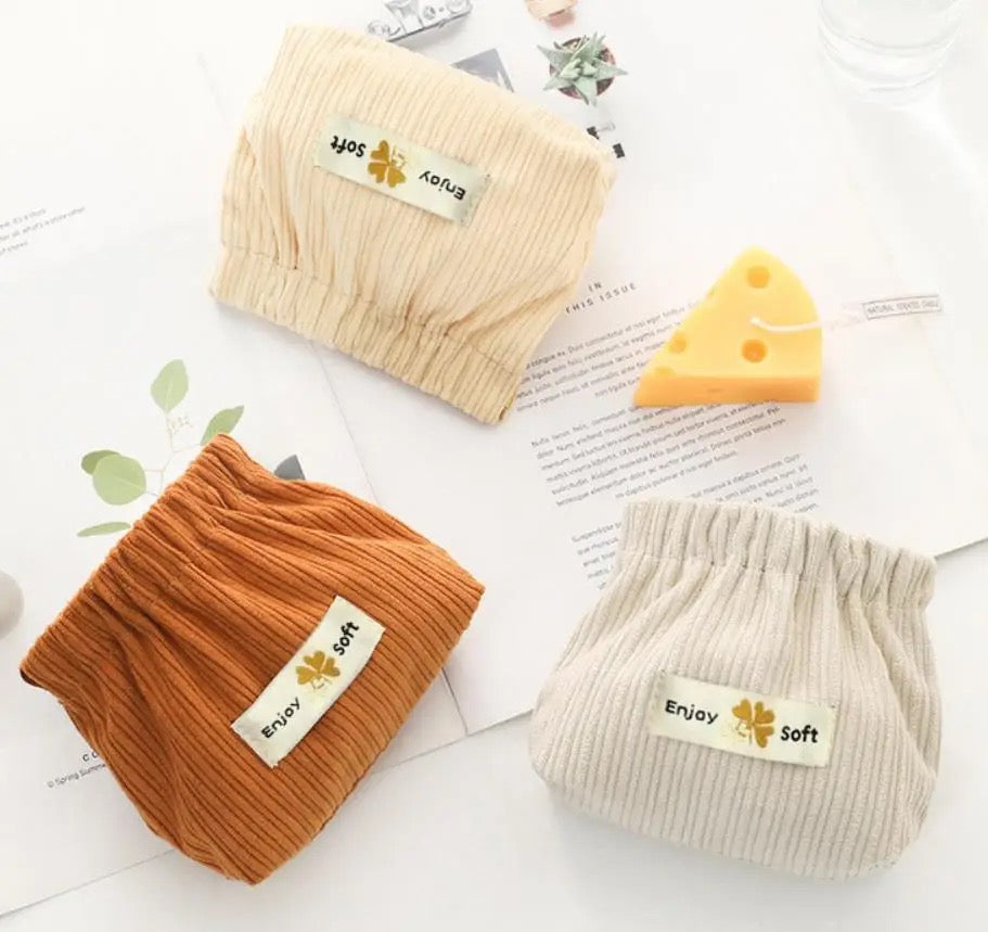 Corduroy Makeup Pouches